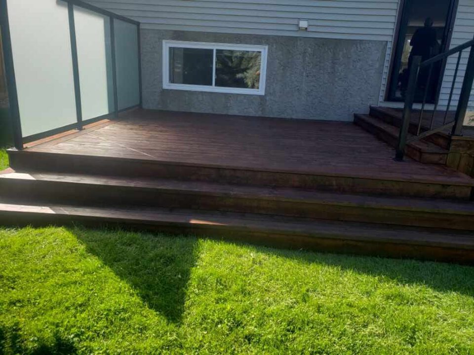 Deck after staining in Edmonton